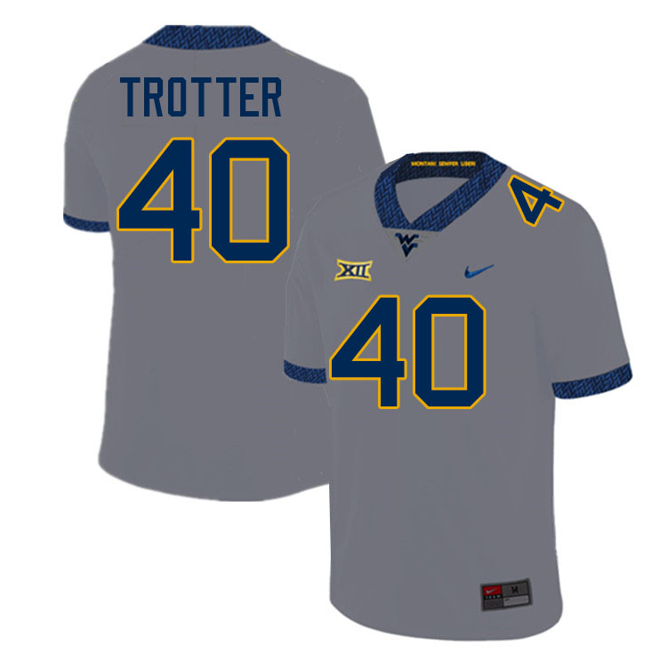 Josiah Trotter WVU Jersey,West Virginia Mountaineers #40 Josiah Trotter Jersey Youth College-Grey